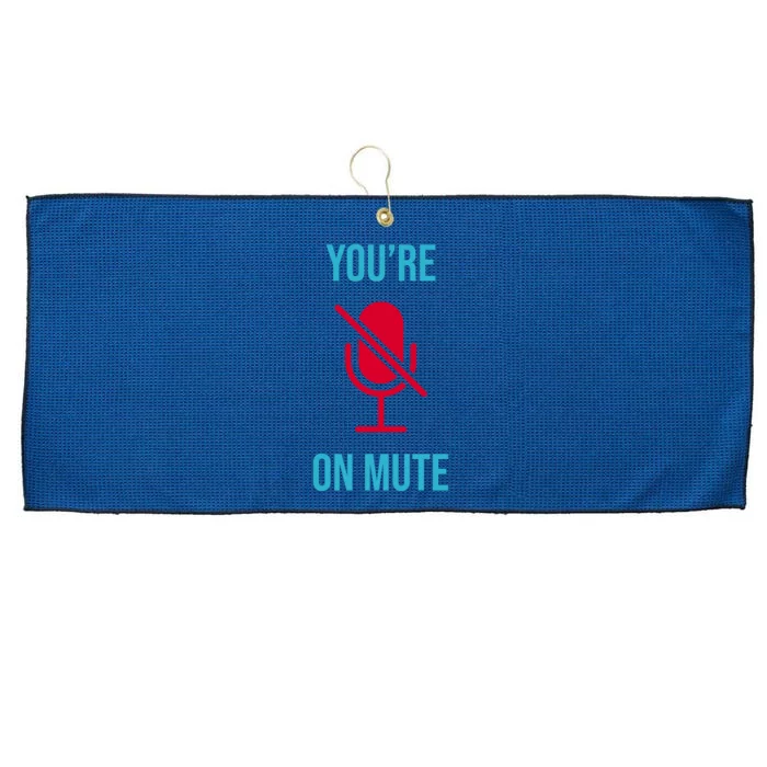 You're On Mute Funny Meme Large Microfiber Waffle Golf Towel