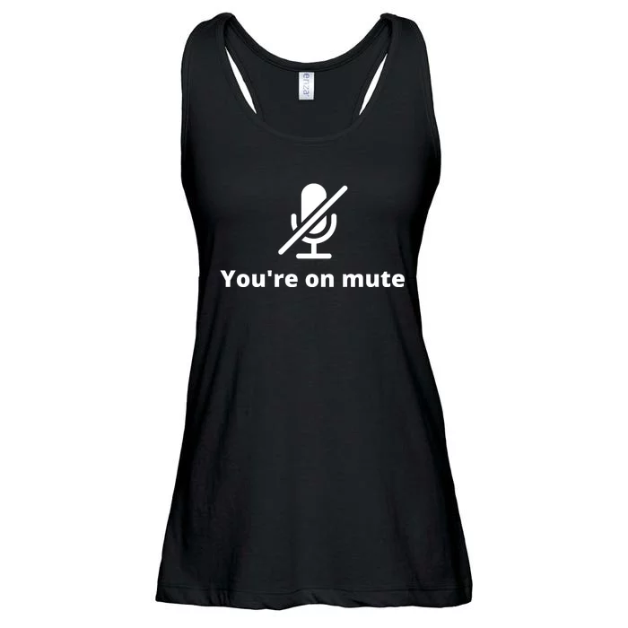 You're On Mute, Black And White Ladies Essential Flowy Tank