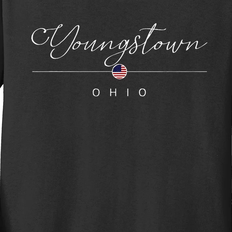 Youngstown Ohio Oh On Youngstown Kids Long Sleeve Shirt