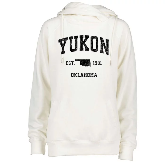 Yukon Oklahoma Ok Vintage Athletic Sports Womens Funnel Neck Pullover Hood