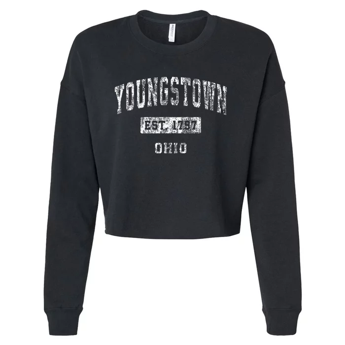 Youngstown Ohio Oh Vintage Established Sports Cropped Pullover Crew