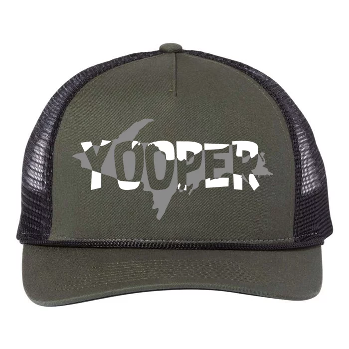 Yooper MI Upper Peninsula Michigan Retro Rope Trucker Hat Cap