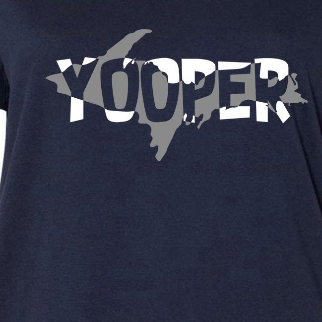 Yooper MI Upper Peninsula Michigan Women's V-Neck Plus Size T-Shirt