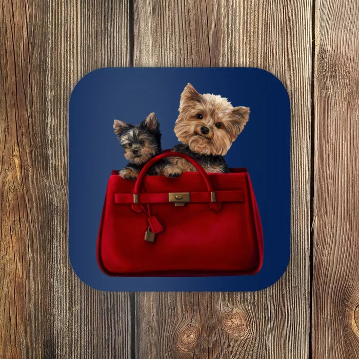 Yorki Dogs in Bag Coaster