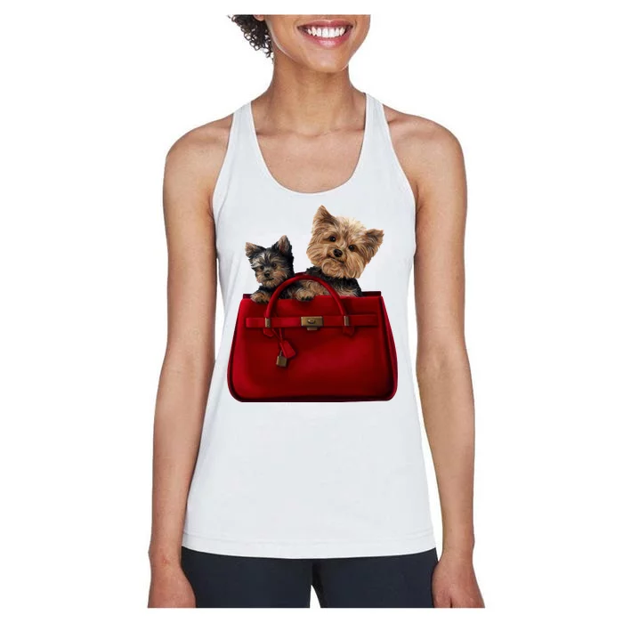 Yorki Dogs in Bag Women's Racerback Tank