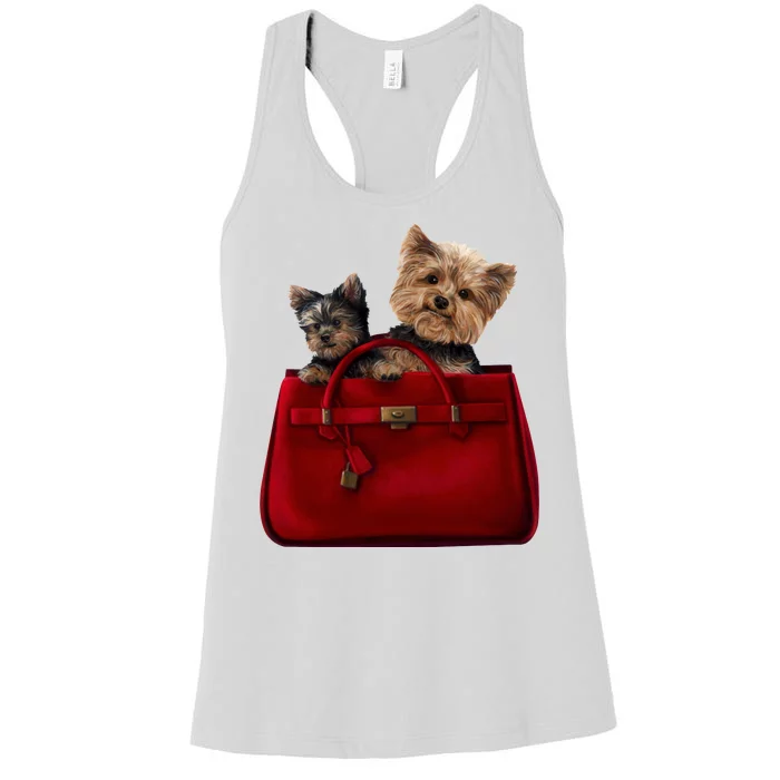 Yorki Dogs in Bag Women's Racerback Tank