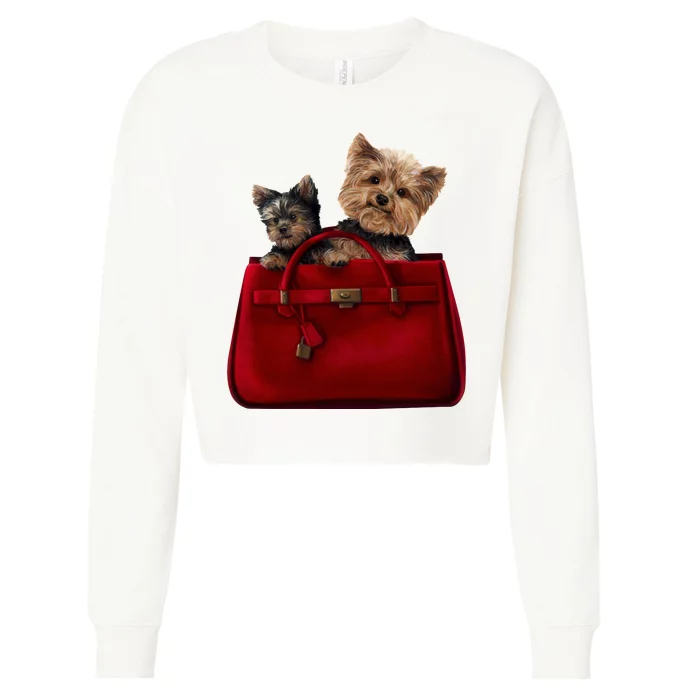 Yorki Dogs in Bag Cropped Pullover Crew