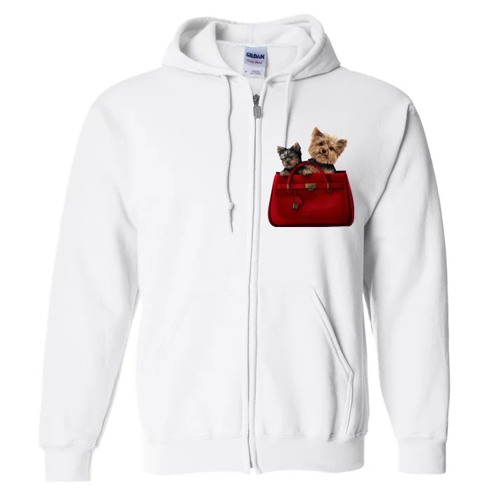 Yorki Dogs in Bag Full Zip Hoodie