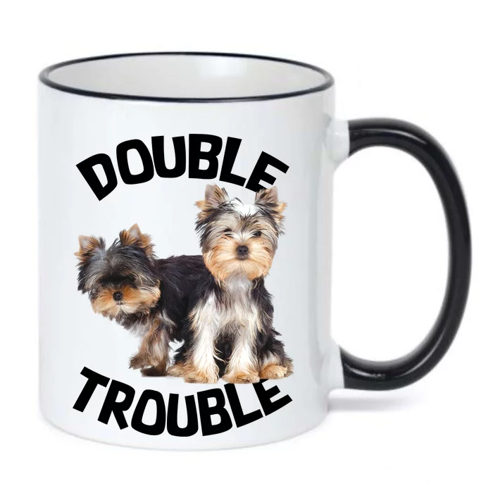 Yorkie Double Trouble Black Color Changing Mug