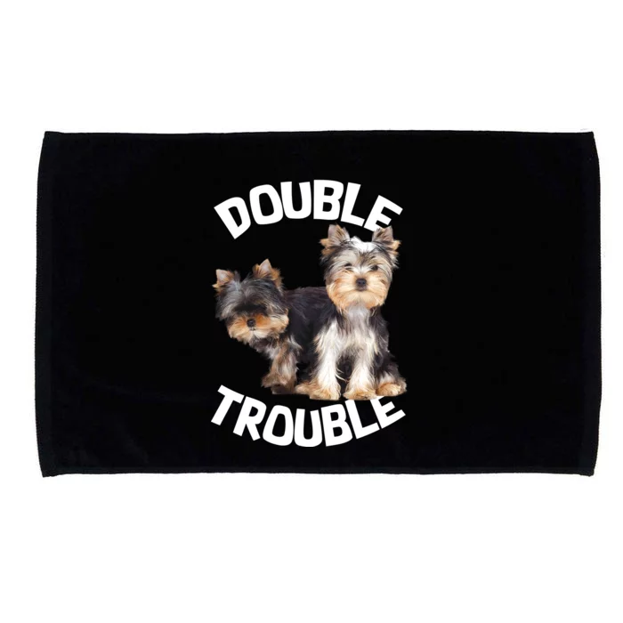 Yorkie Double Trouble Microfiber Hand Towel