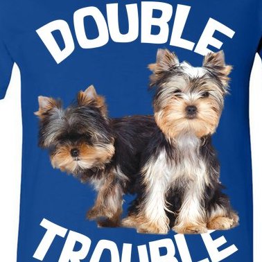 Yorkie Double Trouble V-Neck T-Shirt