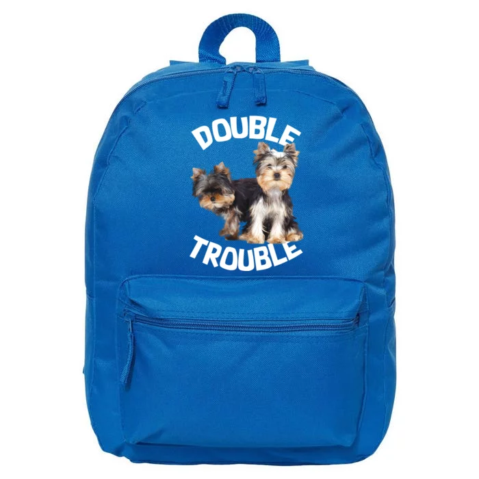 Yorkie Double Trouble 16 in Basic Backpack