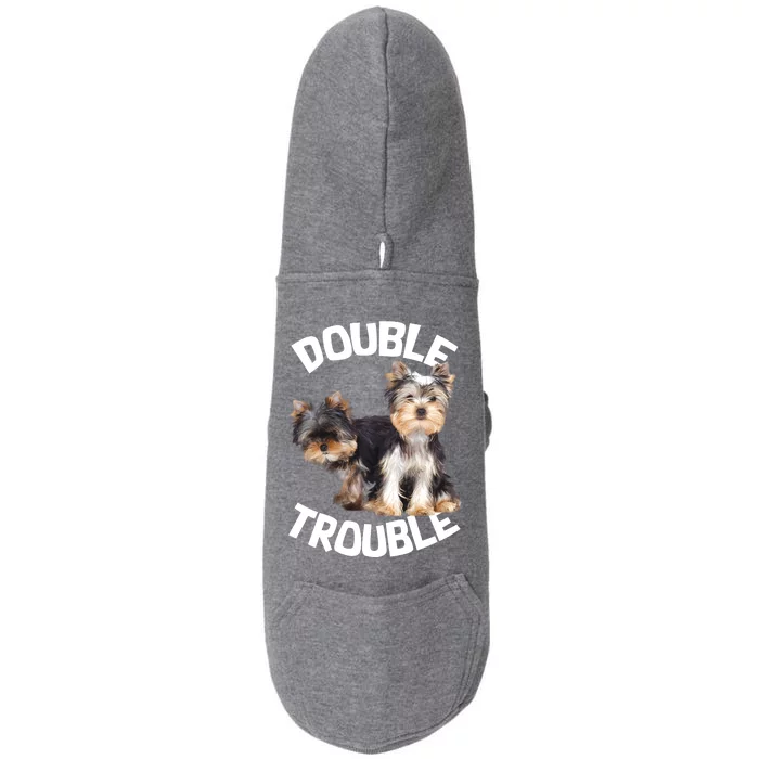 Yorkie Double Trouble Doggie 3-End Fleece Hoodie