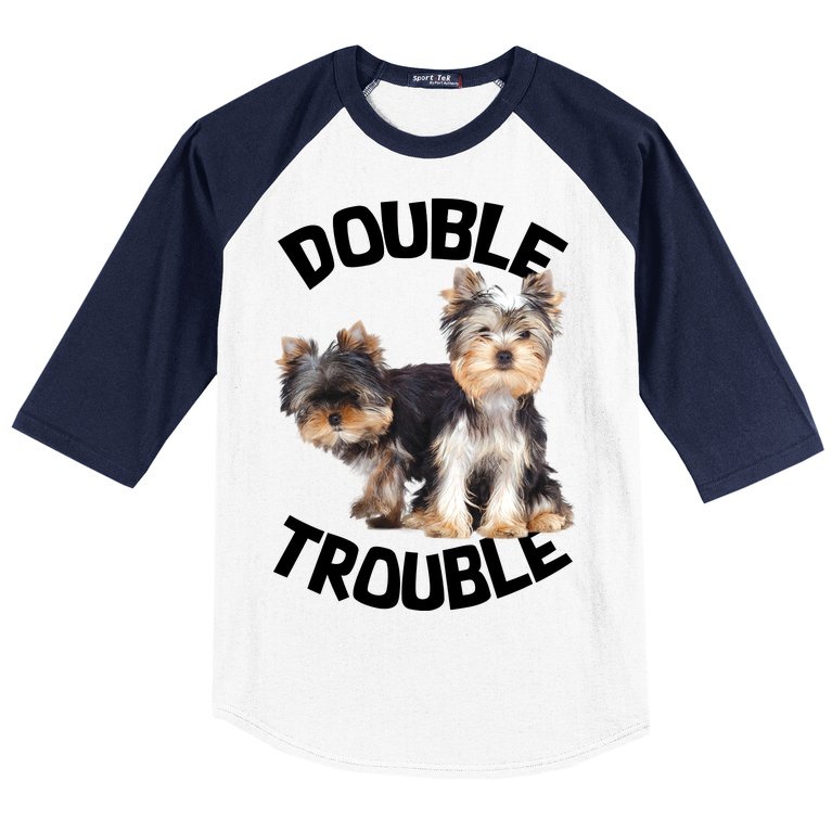 Yorkie Double Trouble Baseball Sleeve Shirt
