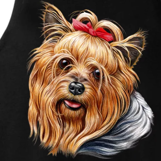 Yorkie Girl Ladies Tri-Blend Wicking Tank