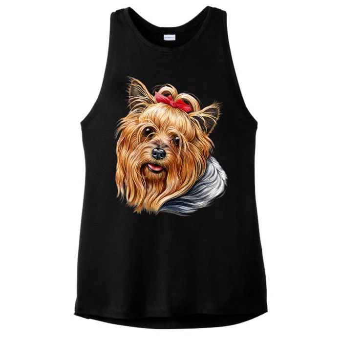 Yorkie Girl Ladies Tri-Blend Wicking Tank