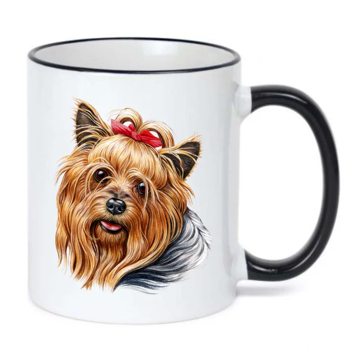 Yorkie Girl Black Color Changing Mug