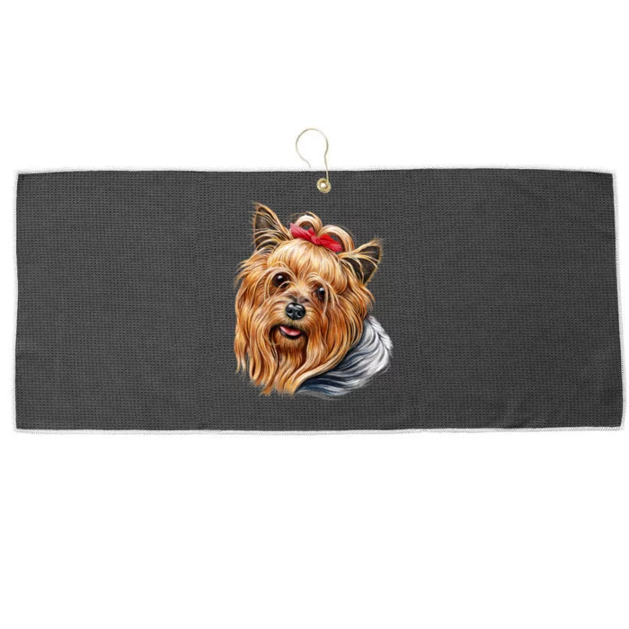 Yorkie Girl Large Microfiber Waffle Golf Towel