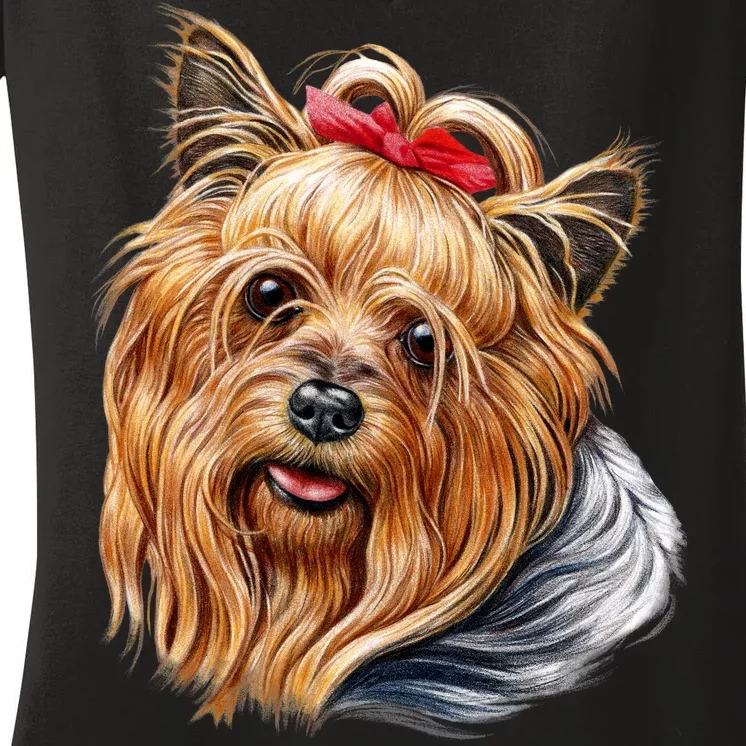 Yorkie Girl Women's V-Neck T-Shirt