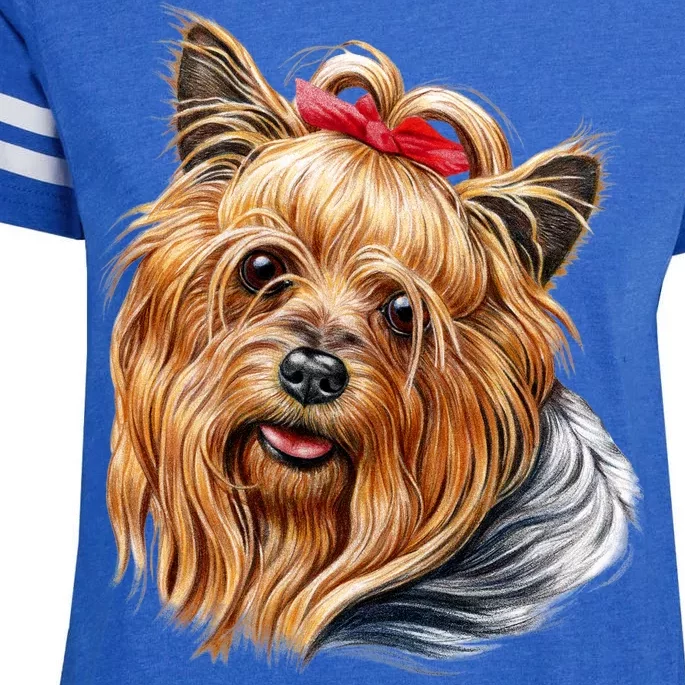 Yorkie Girl Enza Ladies Jersey Football T-Shirt