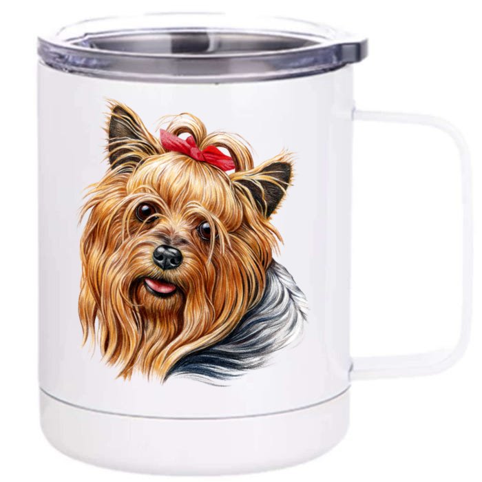 Yorkie Girl Front & Back 12oz Stainless Steel Tumbler Cup