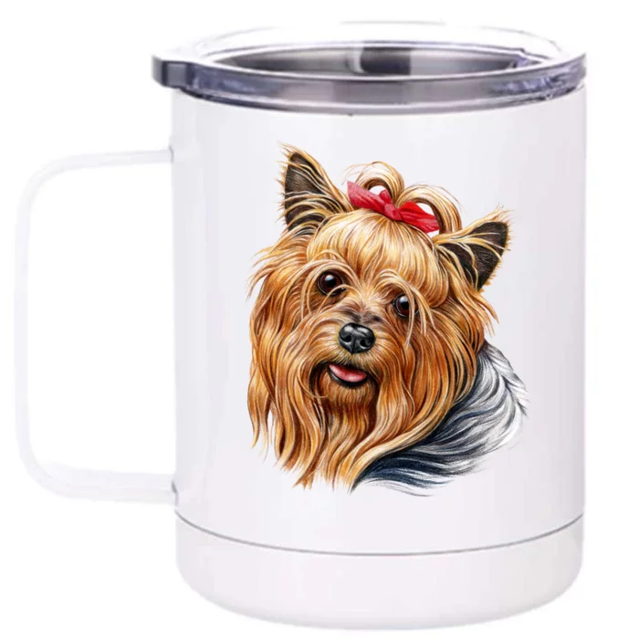 Yorkie Girl Front & Back 12oz Stainless Steel Tumbler Cup