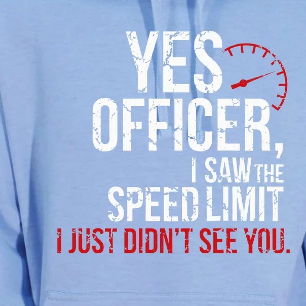 Yes Officer Speeding For Car Enthusiasts & Mechanics Unisex Surf Hoodie