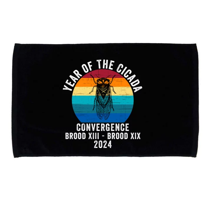 Year Of The Cicada Convergence Brood Xiii Brood Xix 2024 Microfiber Hand Towel