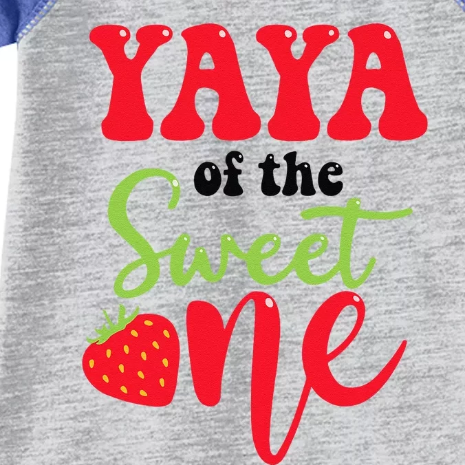 Yaya Of The Sweet One Strawberry Summer First Birthday Infant Baby Jersey Bodysuit