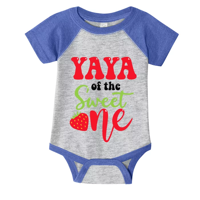 Yaya Of The Sweet One Strawberry Summer First Birthday Infant Baby Jersey Bodysuit