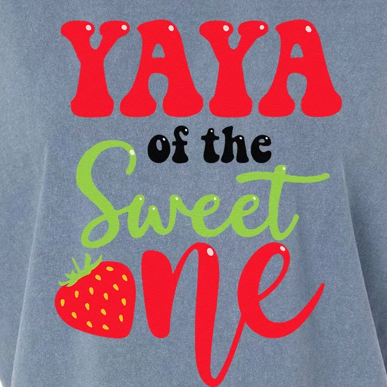 Yaya Of The Sweet One Strawberry Summer First Birthday Garment-Dyed Women's Muscle Tee