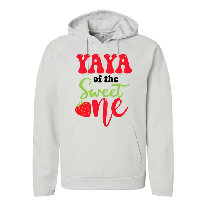 Yaya Of The Sweet One Strawberry Summer First Birthday Performance Fleece Hoodie