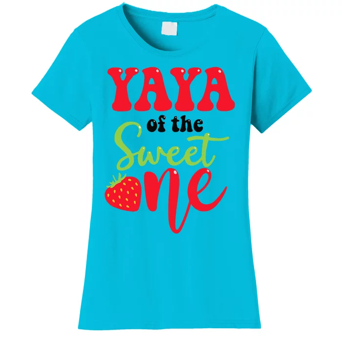 Yaya Of The Sweet One Strawberry Summer First Birthday Women's T-Shirt