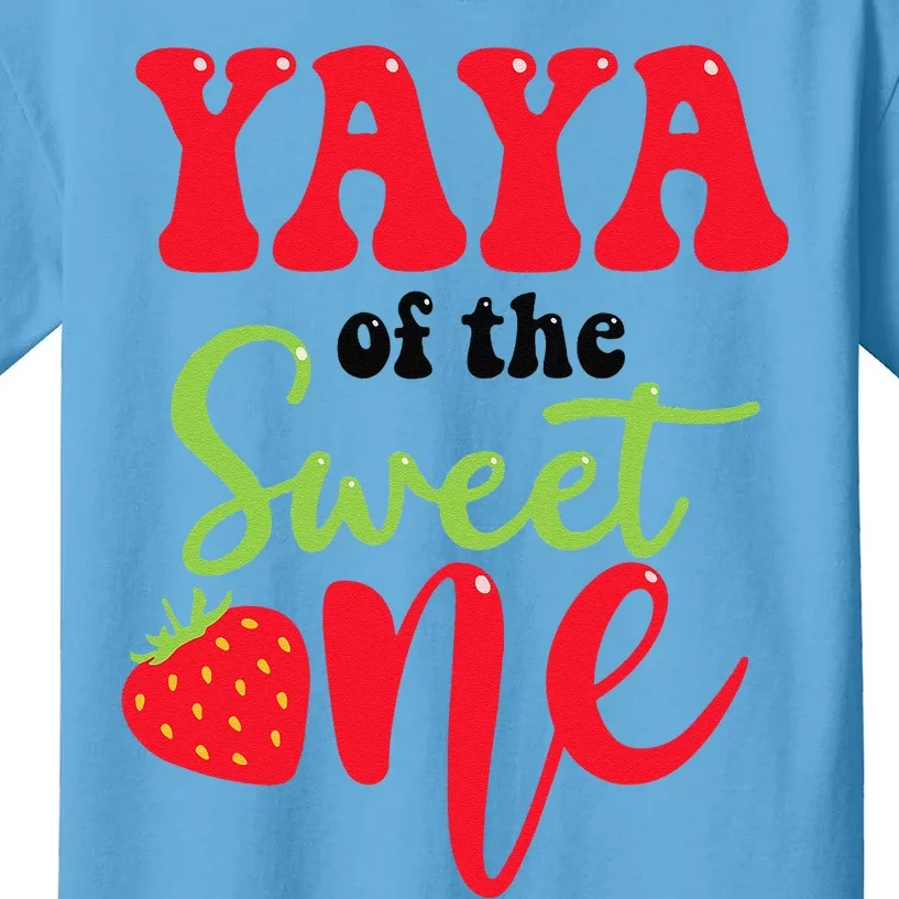 Yaya Of The Sweet One Strawberry Summer First Birthday Kids T-Shirt