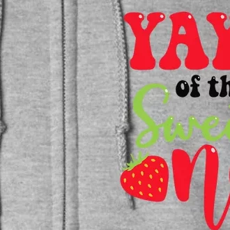 Yaya Of The Sweet One Strawberry Summer First Birthday Full Zip Hoodie