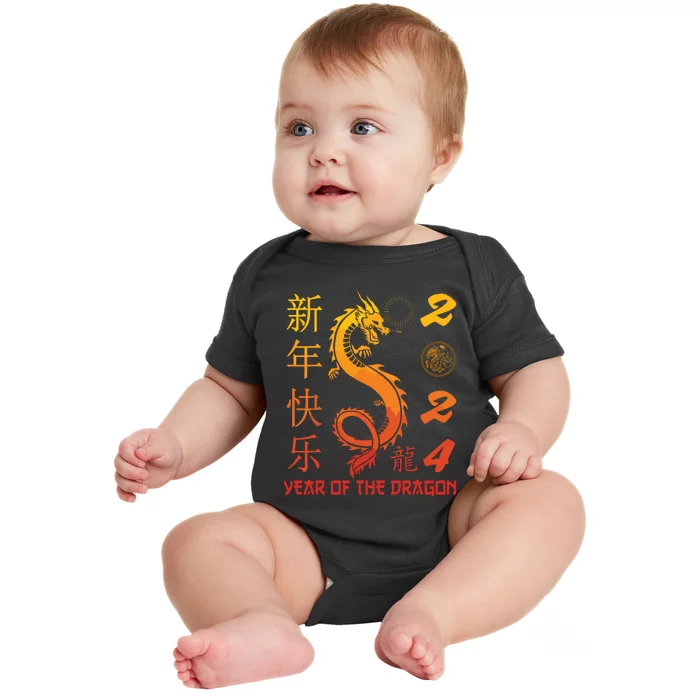 Year Of The Dragon 2024 Zodiac Chinese New Year 2024 Baby Bodysuit