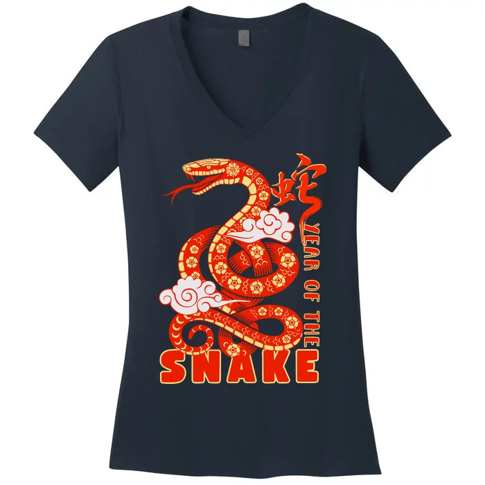 Year Of The Snake 2025 Lunar New Year Chinese New Year 2025 Women's V-Neck T-Shirt