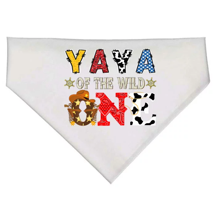 Yaya Of The Wild One 1st Birthday Western Cowboy USA-Made Doggie Bandana