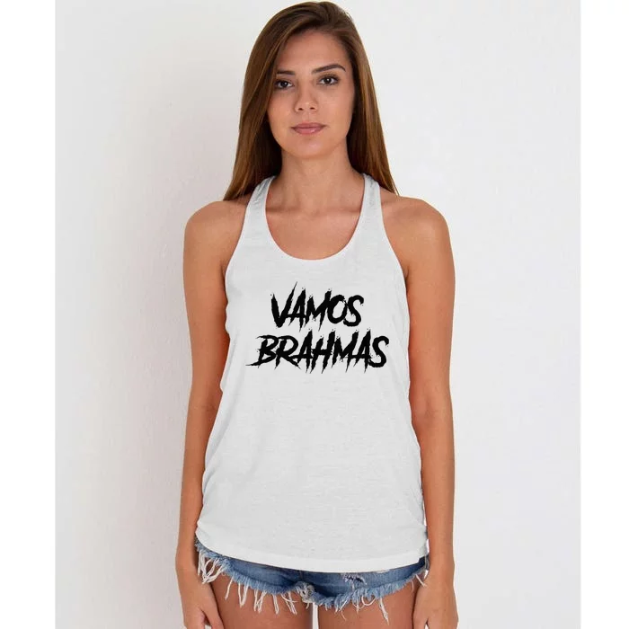 Yellow Out The Dome Brahmas San Antonio Football Tailgate Women's Knotted Racerback Tank