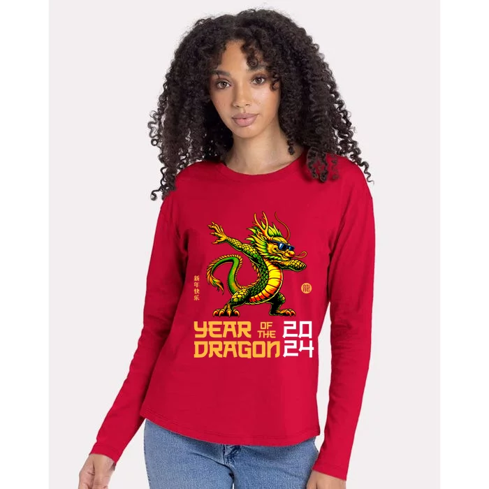 Year Of The Dragon 2024 Chinese New Year 2024 Womens Cotton Relaxed Long Sleeve T-Shirt