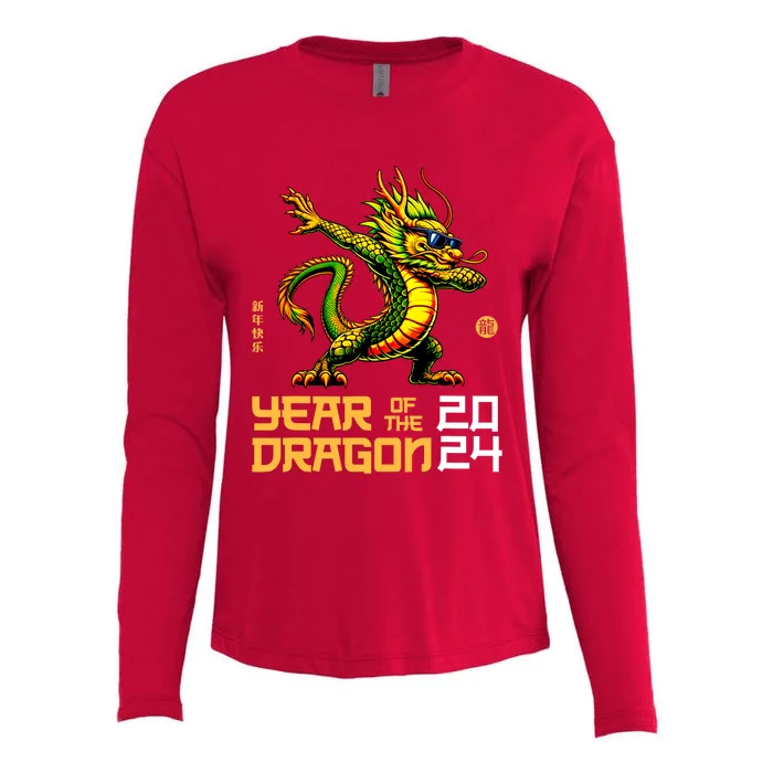 Year Of The Dragon 2024 Chinese New Year 2024 Womens Cotton Relaxed Long Sleeve T-Shirt