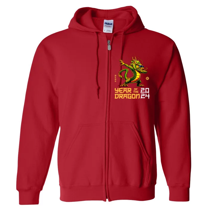 Year Of The Dragon 2024 Chinese New Year 2024 Full Zip Hoodie