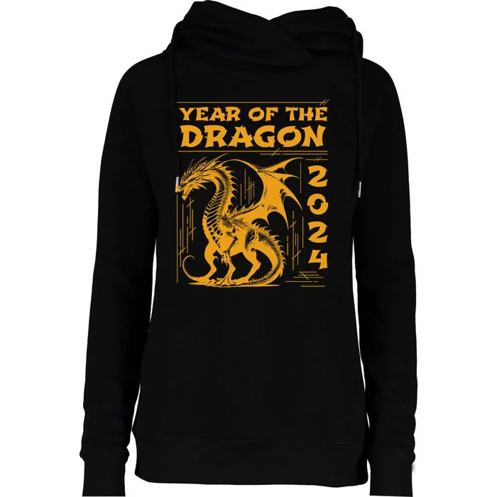 Year Of The Dragon 2024 Lunar New Year Chinese New Year 2024 Womens Funnel Neck Pullover Hood