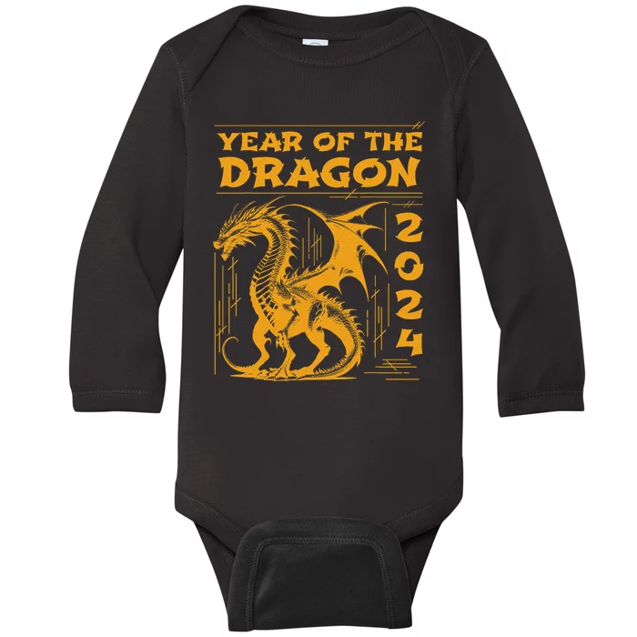 Year Of The Dragon 2024 Lunar New Year Chinese New Year 2024 Baby Long Sleeve Bodysuit