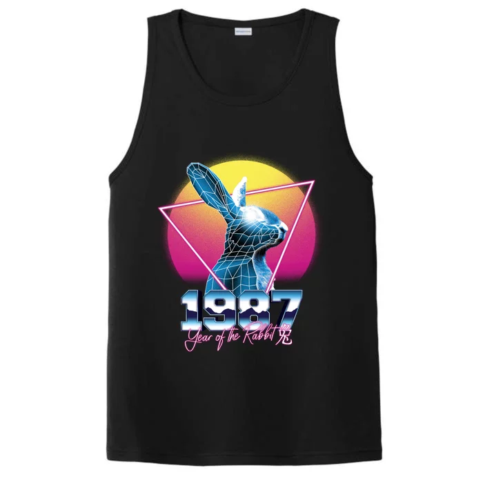 Year Of The Rabbit – Chinese Zodiac – Synthwave Style Performance Tank