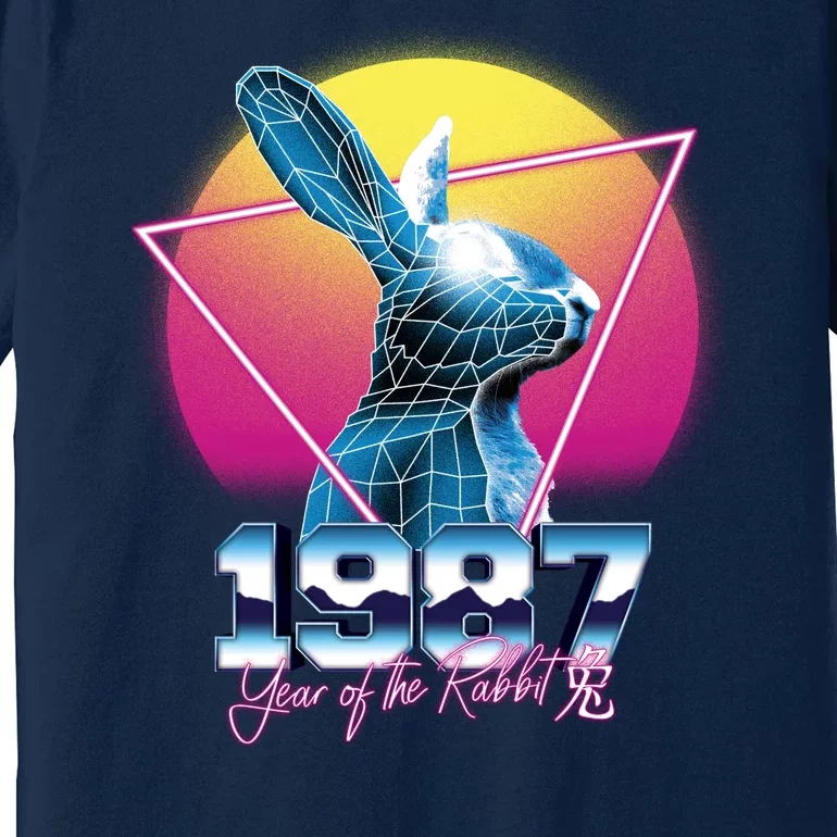 Year Of The Rabbit – Chinese Zodiac – Synthwave Style Premium T-Shirt