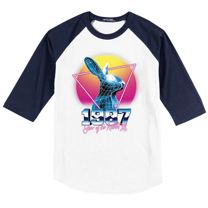 Year Of The Rabbit – Chinese Zodiac – Synthwave Style Baseball Sleeve Shirt