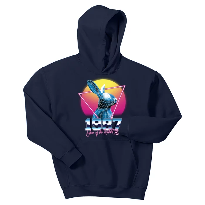 Year Of The Rabbit – Chinese Zodiac – Synthwave Style Kids Hoodie