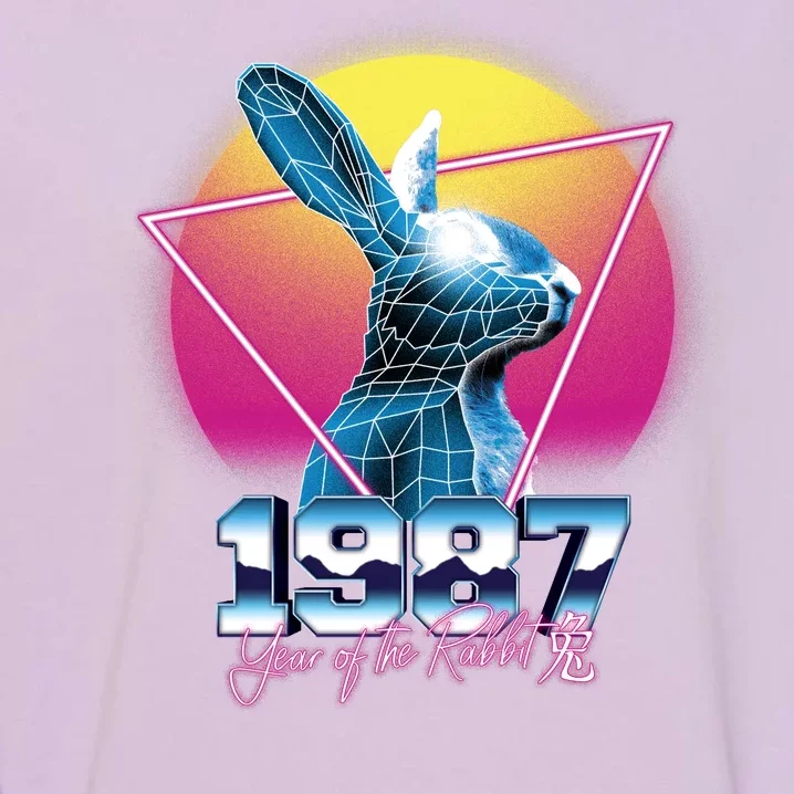 Year Of The Rabbit – Chinese Zodiac – Synthwave Style Garment-Dyed Sweatshirt