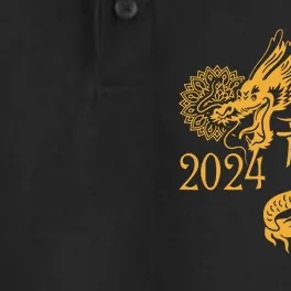 Year Of The Dragon 2024 Chinese New Year Zodiac Lunar Dry Zone Grid Performance Polo